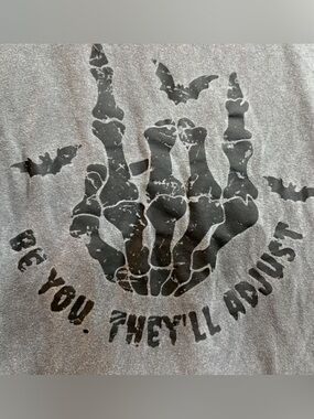 Be You They'll Adjust Spooky Skeleton Hand T-Shirt Size L